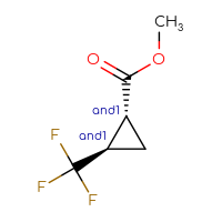 Chemical structure of rac-methyl (1R,2R)-2-(trifluoromethyl)cyclopropane-1-carboxylate - CSSB02125778253