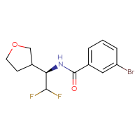 Chemical structure of 3-bromo-N-[(1R)-2,2-difluoro-1-(oxolan-3-yl)ethyl]benzamide - CSSB02509771599