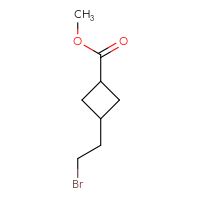 Chemical structure of methyl 3-(2-bromoethyl)cyclobutane-1-carboxylate - CSSB06259058590