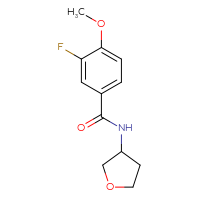 Chemical structure of 3-fluoro-4-methoxy-N-(oxolan-3-yl)benzamide - CSSB00025908274