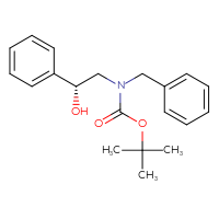 Chemical structure of tert-butyl N-benzyl-N-[(2R)-2-hydroxy-2-phenylethyl]carbamate - CSSB20270808573