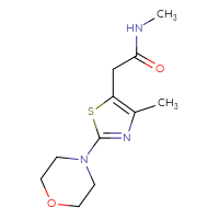 Chemical structure of N-methyl-2-[4-methyl-2-(morpholin-4-yl)-1,3-thiazol-5-yl]acetamide - CSSB07044687596