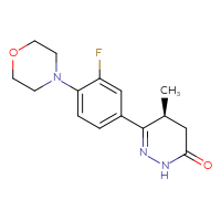 Chemical structure of (5S)-6-[3-fluoro-4-(morpholin-4-yl)phenyl]-5-methyl-2,3,4,5-tetrahydropyridazin-3-one - CSSB14880529855