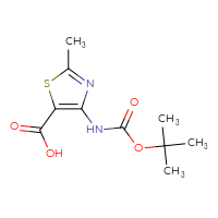 Chemical structure of 4-{[(tert-butoxy)carbonyl]amino}-2-methyl-1,3-thiazole-5-carboxylic acid - CSSB06358809483