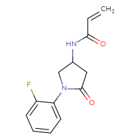 Chemical structure of N-[1-(2-fluorophenyl)-5-oxopyrrolidin-3-yl]prop-2-enamide - CSSB02000886931