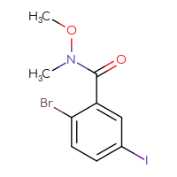 Chemical structure of 2-bromo-5-iodo-N-methoxy-N-methylbenzamide - CSSB00013270617