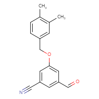 Chemical structure of 3-[(3,4-dimethylphenyl)methoxy]-5-formylbenzonitrile - CSSB21331805297