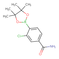 Chemical structure of 3-chloro-4-(4,4,5,5-tetramethyl-1,3,2-dioxaborolan-2-yl)benzamide - CSSB00010045364