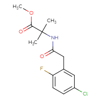 Chemical structure of methyl 2-[2-(5-chloro-2-fluorophenyl)acetamido]-2-methylpropanoate - CSSB07171850061
