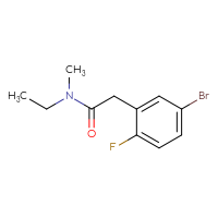 Chemical structure of 2-(5-bromo-2-fluorophenyl)-N-ethyl-N-methylacetamide - CSSB01992573273