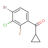 Chemical structure of (4-bromo-3-chloro-2-fluorophenyl)(cyclopropyl)methanone - CSSB00014105437