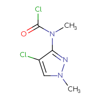 Chemical structure of N-(4-chloro-1-methyl-1H-pyrazol-3-yl)-N-methylcarbamoyl chloride - CSSB14999591404