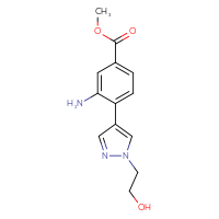 Chemical structure of methyl 3-amino-4-[1-(2-hydroxyethyl)-1H-pyrazol-4-yl]benzoate - CSSB06173130464