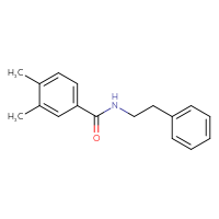 Chemical structure of 3,4-dimethyl-N-(2-phenylethyl)benzamide - CSSB00046168246