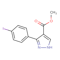 Chemical structure of methyl 3-(4-iodophenyl)-1H-pyrazole-4-carboxylate - CSSB14965985011