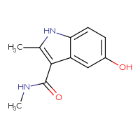 Chemical structure of 5-hydroxy-N,2-dimethyl-1H-indole-3-carboxamide - CSSB21043421910