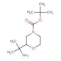 Chemical structure of tert-butyl 2-(2-aminopropan-2-yl)morpholine-4-carboxylate - CSSB00010332157