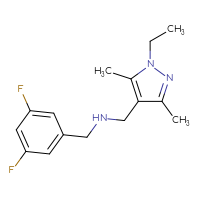 Chemical structure of [(3,5-difluorophenyl)methyl][(1-ethyl-3,5-dimethyl-1H-pyrazol-4-yl)methyl]amine - CSSB02028652294