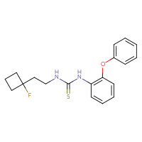 Chemical structure of 3-[2-(1-fluorocyclobutyl)ethyl]-1-(2-phenoxyphenyl)thiourea - CSSB21432444258