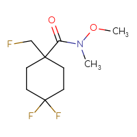 Chemical structure of 4,4-difluoro-1-(fluoromethyl)-N-methoxy-N-methylcyclohexane-1-carboxamide - CSSB07019412438