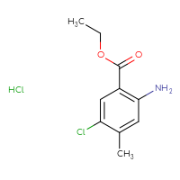 Chemical structure of ethyl 2-amino-5-chloro-4-methylbenzoate hydrochloride - CSSB21043406443
