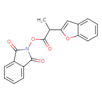 Chemical structure of 1,3-dioxo-2,3-dihydro-1H-isoindol-2-yl 2-(1-benzofuran-2-yl)propanoate - CSSB00116217926