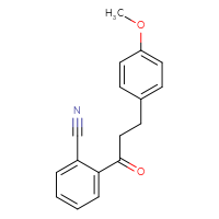 Chemical structure of 2-[3-(4-methoxyphenyl)propanoyl]benzonitrile - CSSB00020570911