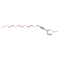 Chemical structure of 1-methyl-3-(2,5,8,11-tetraoxatetradec-13-yn-14-yl)-1H-pyrazole - CSSB21298174447