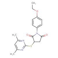 Chemical structure of 3-[(4,6-dimethylpyrimidin-2-yl)sulfanyl]-1-(4-ethoxyphenyl)pyrrolidine-2,5-dione - CSSB00132499869