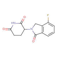 Chemical structure of 3-(4-fluoro-1-oxo-2,3-dihydro-1H-isoindol-2-yl)piperidine-2,6-dione - CSSB00102422193