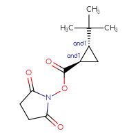 Chemical structure of rac-2,5-dioxopyrrolidin-1-yl (1R,2R)-2-tert-butylcyclopropane-1-carboxylate - CSSB02166695567