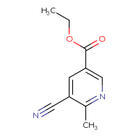 Chemical structure of ethyl 5-cyano-6-methylpyridine-3-carboxylate - CSSB00000087829