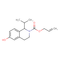 Chemical structure of prop-2-en-1-yl 6-hydroxy-1-(propan-2-yl)-1,2,3,4-tetrahydroisoquinoline-2-carboxylate - CSSB15194062896