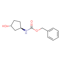 Chemical structure of benzyl N-[(1R,3R)-3-hydroxycyclopentyl]carbamate - CSSB00015971003