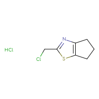 Chemical structure of 2-(chloromethyl)-4H,5H,6H-cyclopenta[d][1,3]thiazole hydrochloride - CSSB06454647784