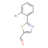 Chemical structure of 2-(2-bromophenyl)-1,3-thiazole-5-carbaldehyde - CSSB00011446812