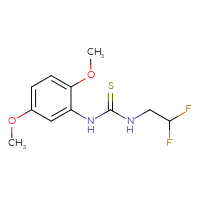 Chemical structure of 3-(2,2-difluoroethyl)-1-(2,5-dimethoxyphenyl)thiourea - CSSB02006565586
