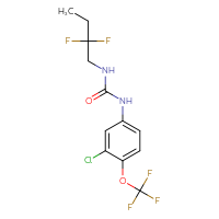 Chemical structure of 1-[3-chloro-4-(trifluoromethoxy)phenyl]-3-(2,2-difluorobutyl)urea - CSSB02120812130
