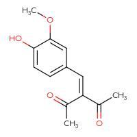 Chemical structure of 3-[(4-hydroxy-3-methoxyphenyl)methylidene]pentane-2,4-dione - CSSB00138418526