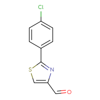Chemical structure of 2-(4-chlorophenyl)-1,3-thiazole-4-carbaldehyde - CSSB00000184833