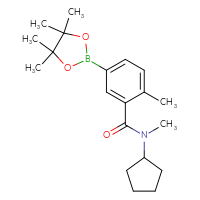 Chemical structure of N-cyclopentyl-N,2-dimethyl-5-(4,4,5,5-tetramethyl-1,3,2-dioxaborolan-2-yl)benzamide - CSSB02533253567