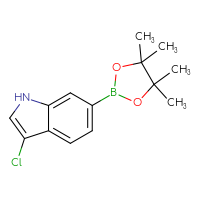 Chemical structure of 3-chloro-6-(4,4,5,5-tetramethyl-1,3,2-dioxaborolan-2-yl)-1H-indole - CSSB00010082635