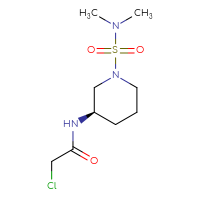 Chemical structure of 2-chloro-N-[(3R)-1-(dimethylsulfamoyl)piperidin-3-yl]acetamide - CSSB02422706391