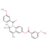 Chemical structure of 1-(3-methoxybenzoyl)-2,2,4-trimethyl-1,2-dihydroquinolin-6-yl 3-methoxybenzoate - CSSB00121708014