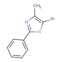 Chemical structure of 5-bromo-4-methyl-2-phenyl-1,3-thiazole - CSSB00009828503