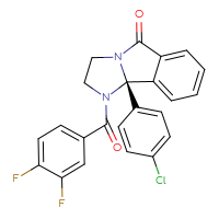 Chemical structure of (9bR)-9b-(4-chlorophenyl)-1-(3,4-difluorobenzoyl)-1H,2H,3H,5H,9bH-imidazo[2,1-a]isoindol-5-one - CSSB15349995562