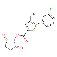 Chemical structure of 2,5-dioxopyrrolidin-1-yl 5-(3-chlorophenyl)-4-methylthiophene-2-carboxylate - CSSB20269714432