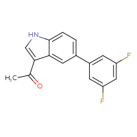 Chemical structure of 1-[5-(3,5-difluorophenyl)-1H-indol-3-yl]ethan-1-one - CSSB01415820744