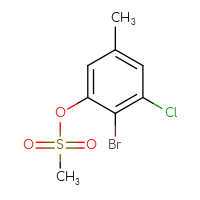 Chemical structure of 2-bromo-3-chloro-5-methylphenyl methanesulfonate - CSSB01206459052