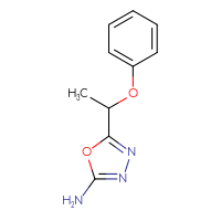 Chemical structure of 5-(1-phenoxyethyl)-1,3,4-oxadiazol-2-amine - CSSB00010257566